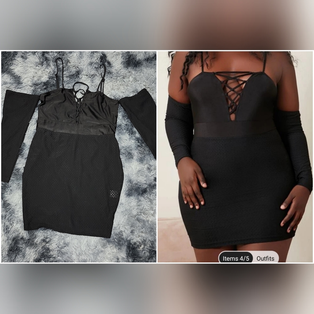 Lace up bodycon dress